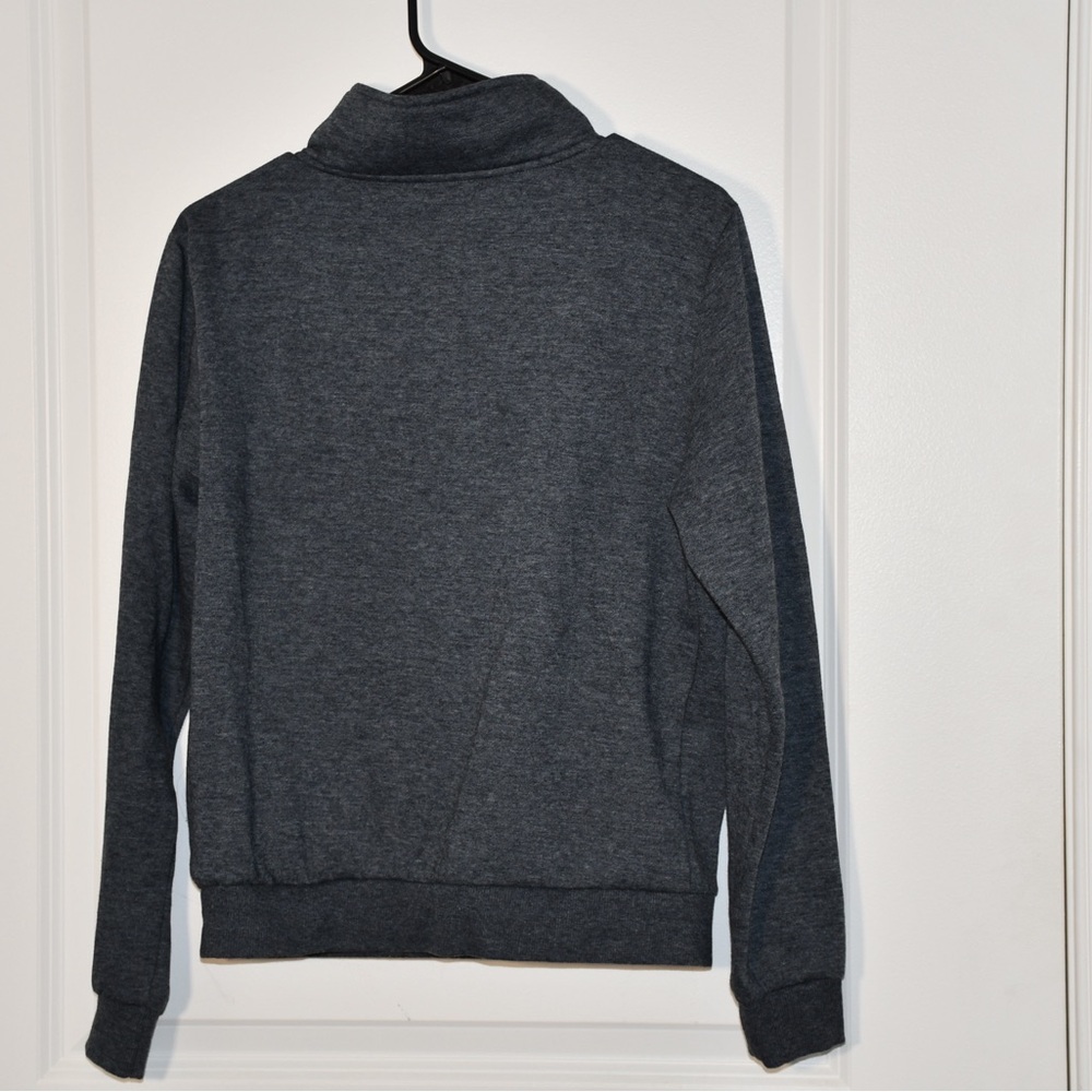 Men's Dark Gray Quarter-Zip Sweater - Picture 4 of 4